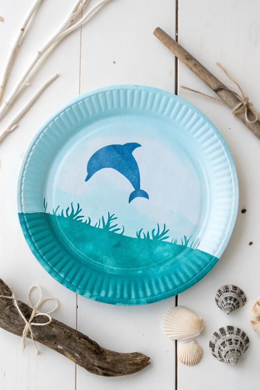 Dive into creativity with this charming paper plate dolphin craft, where simplicity meets the serene beauty of the ocean.