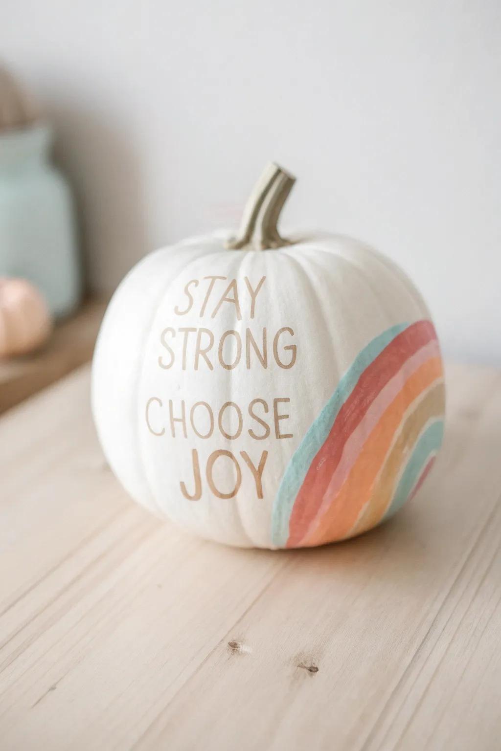 Transform your pumpkin into a canvas of positivity with minimalist charm. #PaintedPositivity