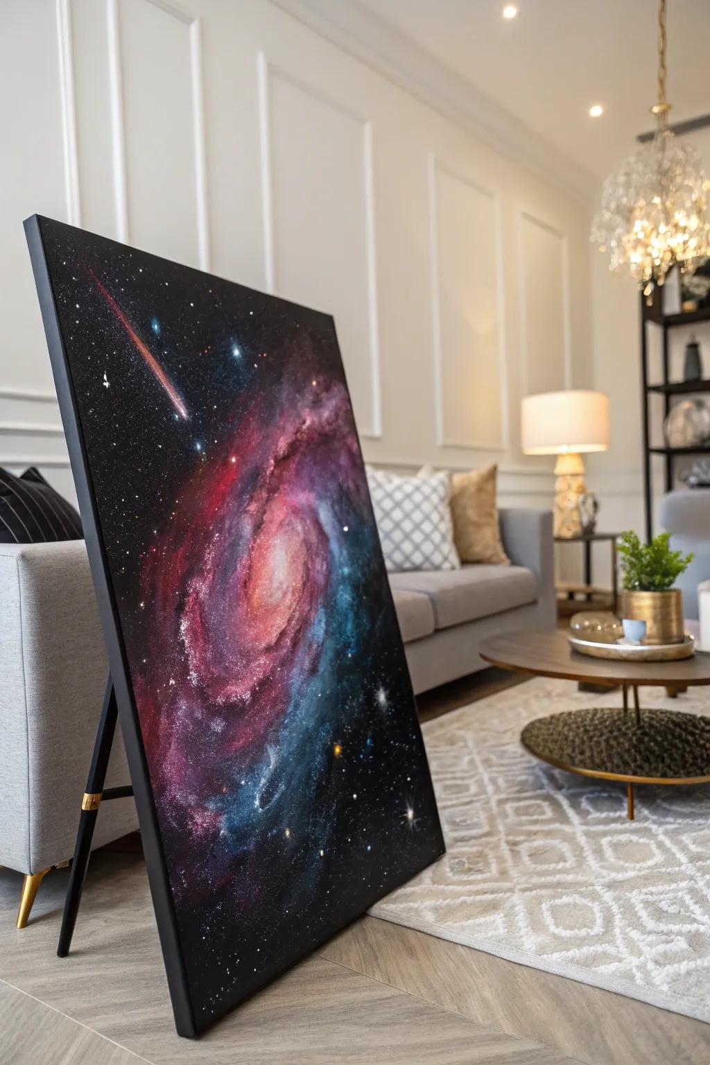 Bring the universe into your living room with a galaxy canvas.