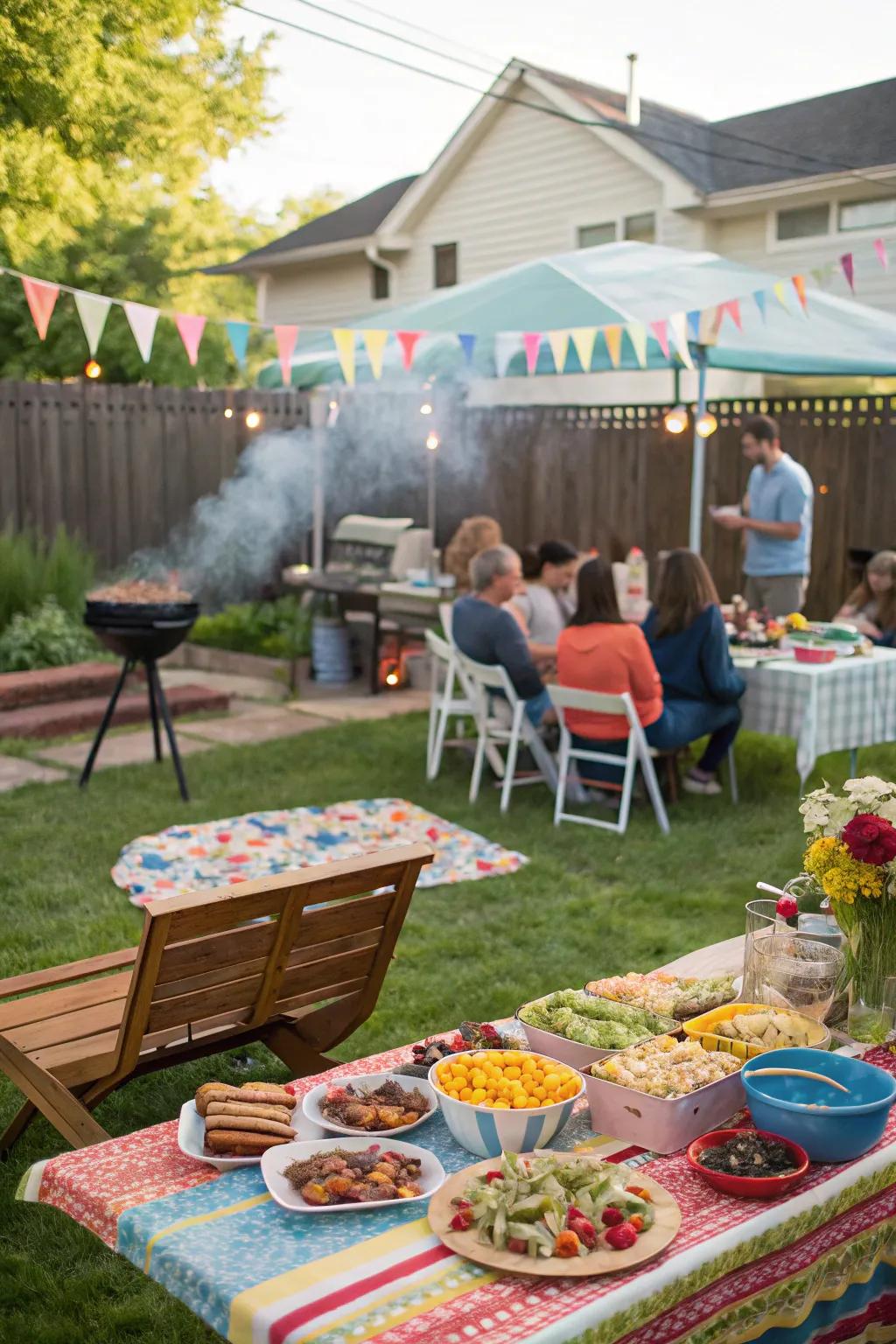 Embrace the outdoors with a delicious BBQ engagement party.