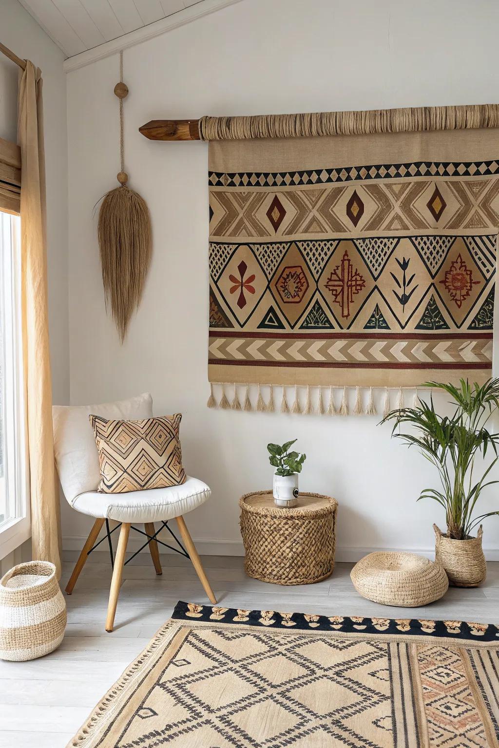 Elevate your space with bold geometric patterns for a modern and chic touch.