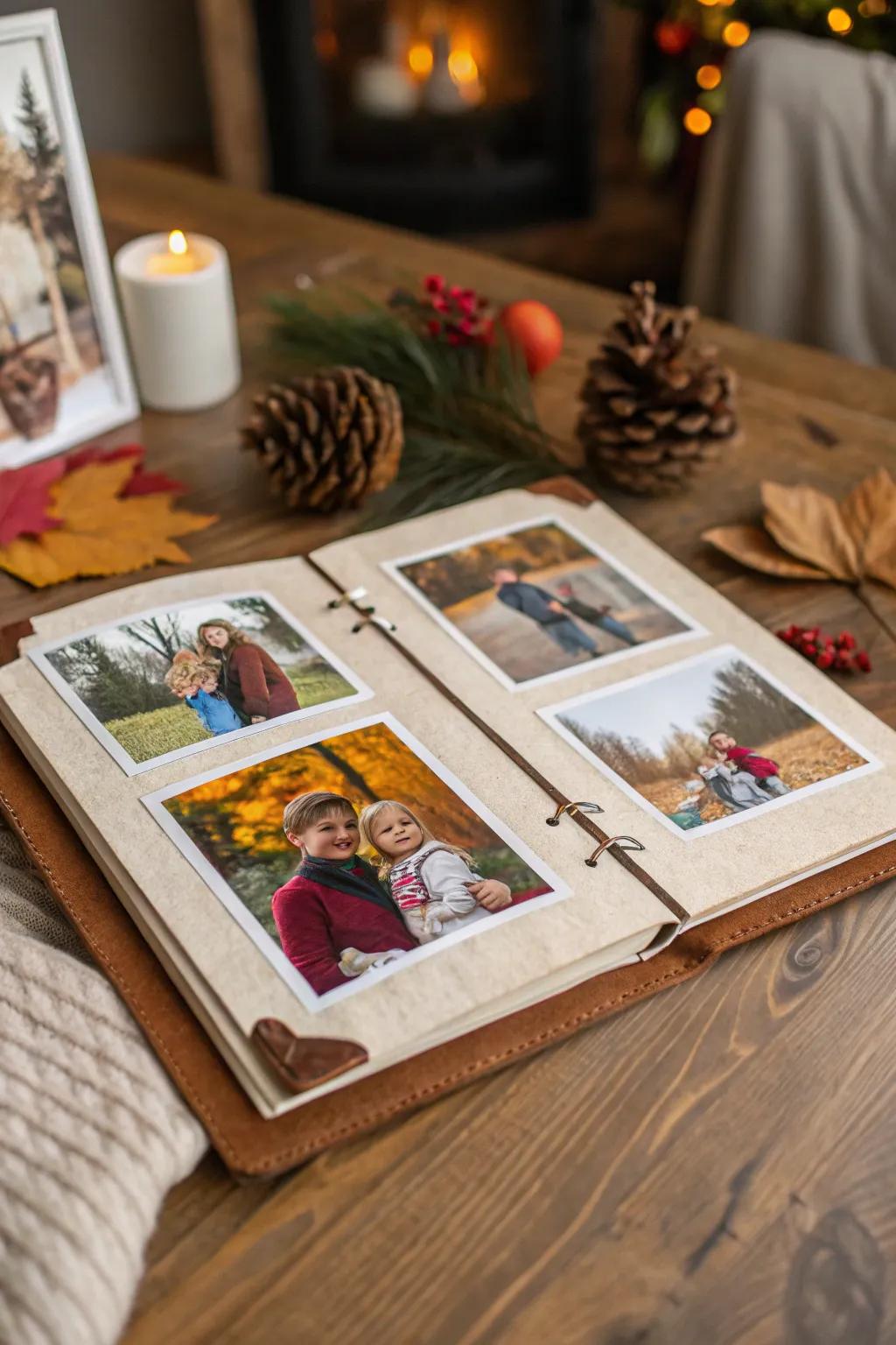 A beautifully crafted family photo album ready to be filled with memories.