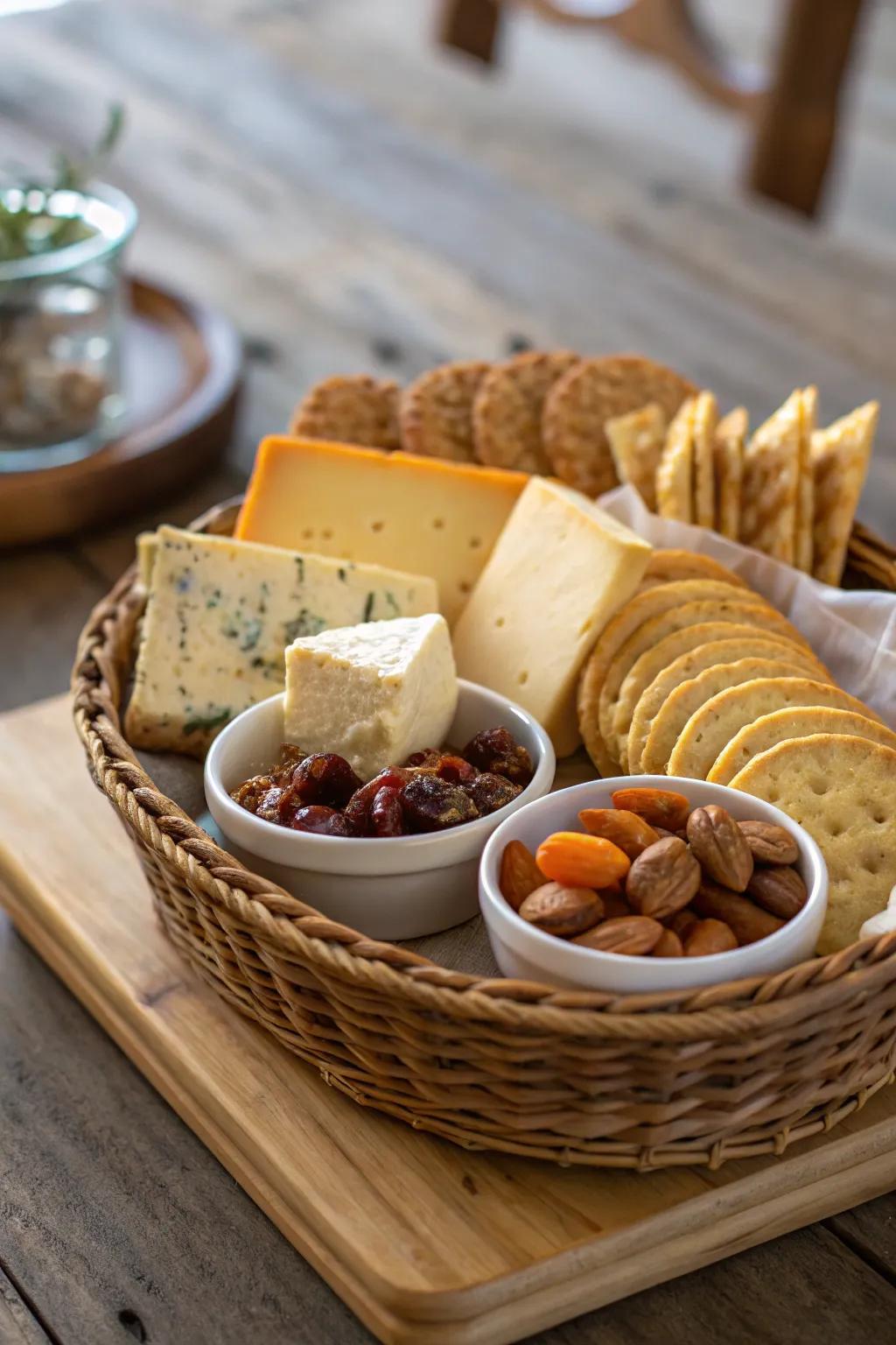 Delight Dad with a gourmet snack basket that's crafted with love and flavor!