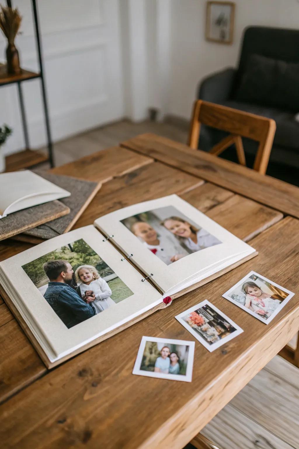 A custom photo album filled with cherished memories.