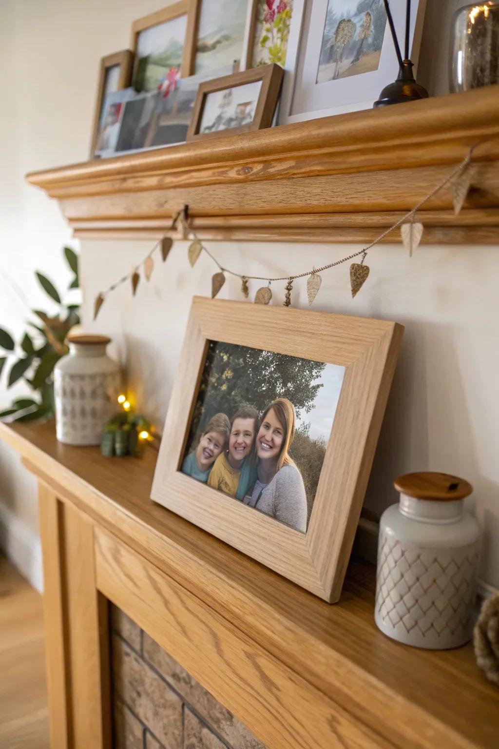 A DIY photo frame showcasing a cherished family memory