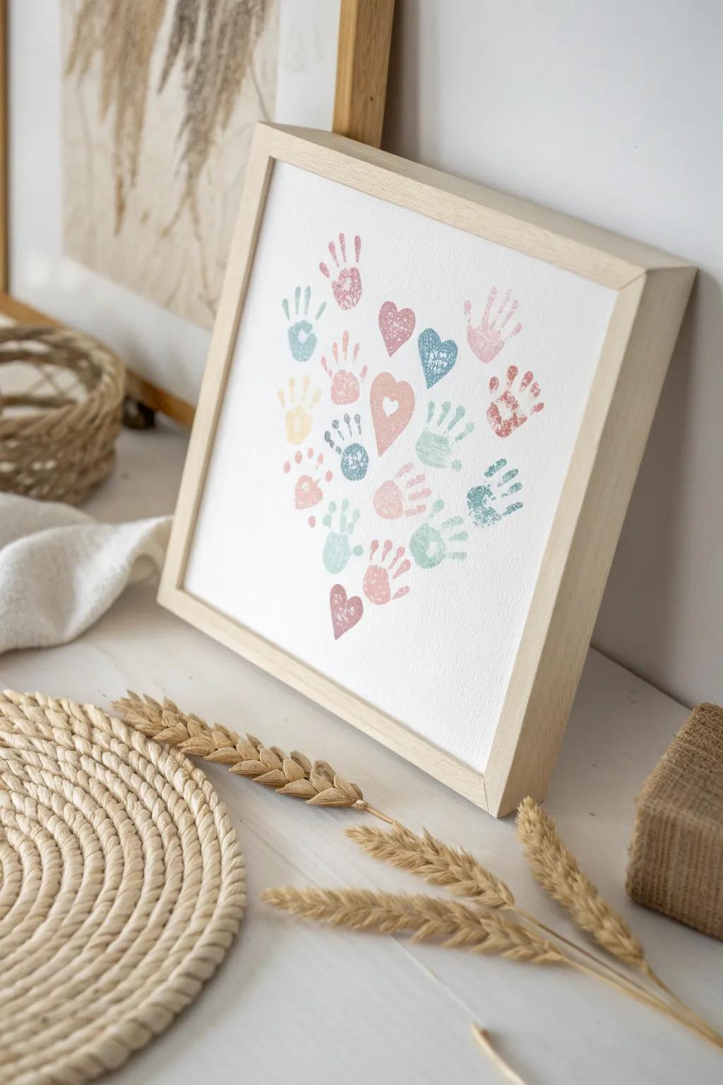 Capture the essence of love with this adorable handprint heart art – a perfect Father's Day keepsake that blends simplicity and sentiment.