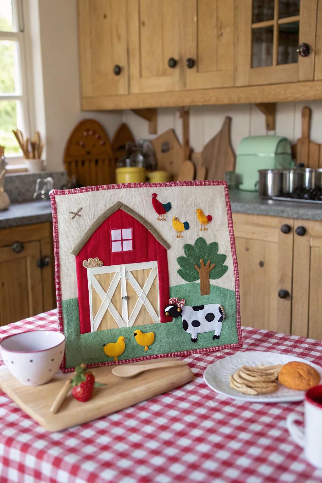 Create a felt farmyard scene to captivate your audience.