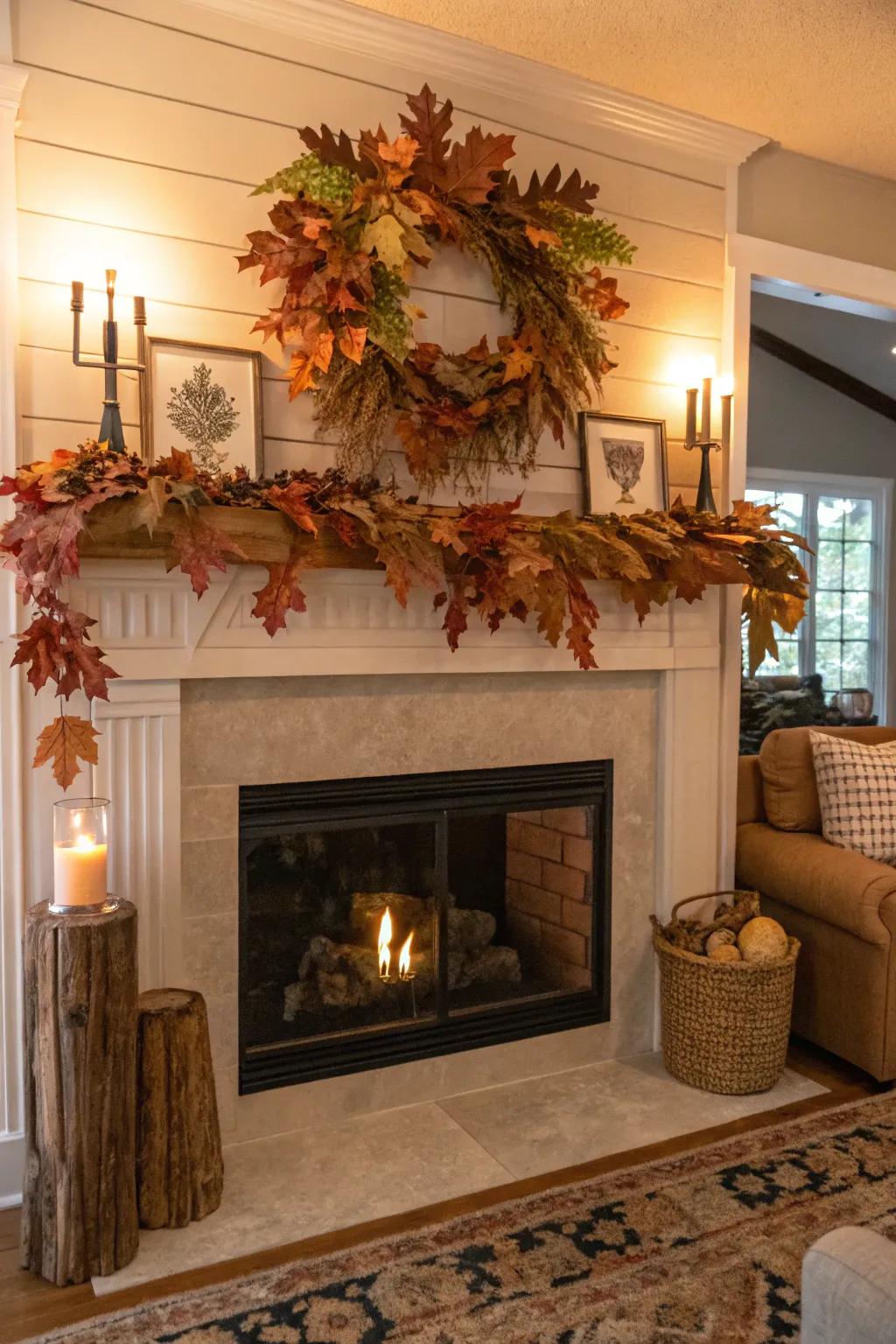 Seasonal foliage can instantly transform a mantel into a celebration of nature.