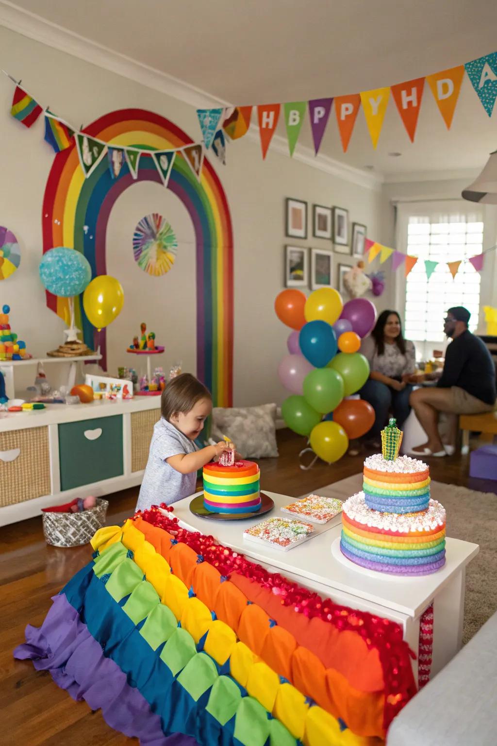 A rainbow-themed celebration full of joy and color.