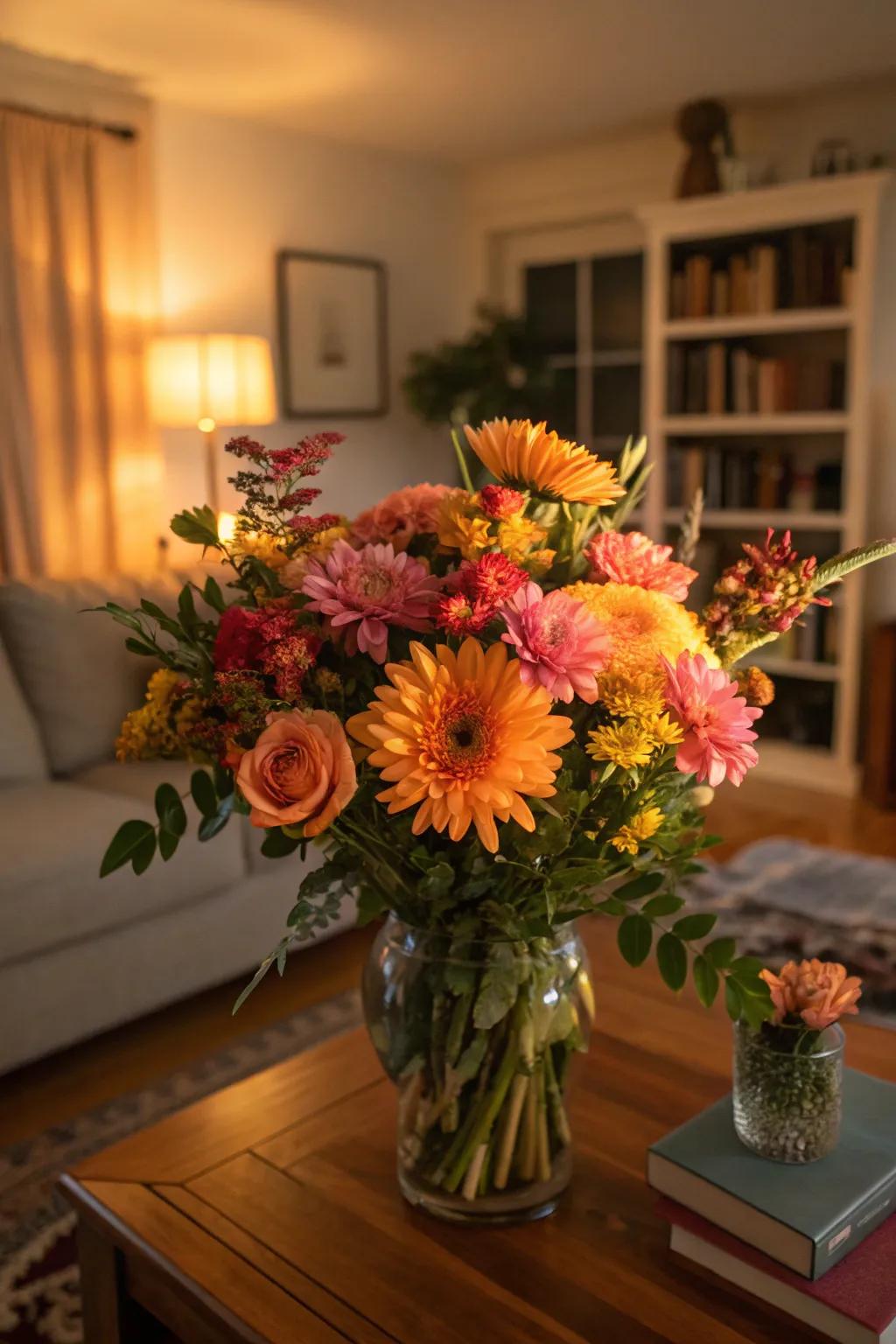 A bouquet that mirrors the colors of a breathtaking sunset.