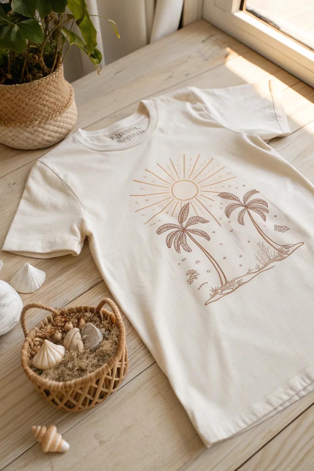 Embrace sunny summer vibes with handcrafted tropical t-shirt designs!
