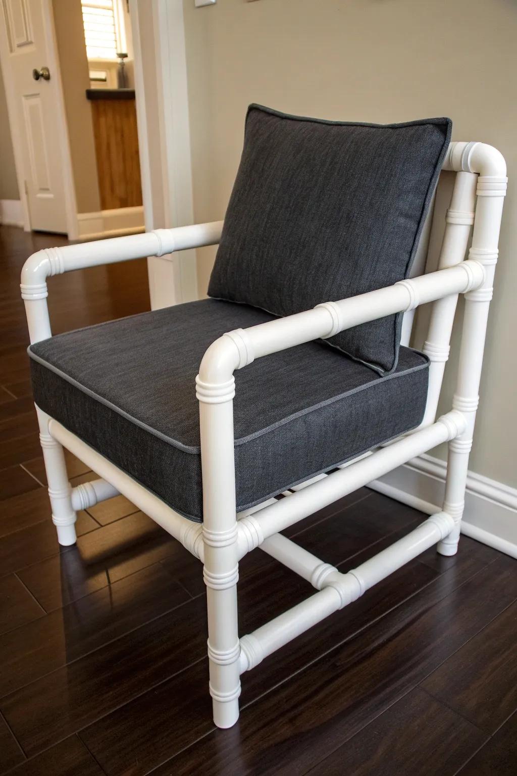 Ingenious Design: A Modern PVC Pipe Chair for the Contemporary Craftsman.