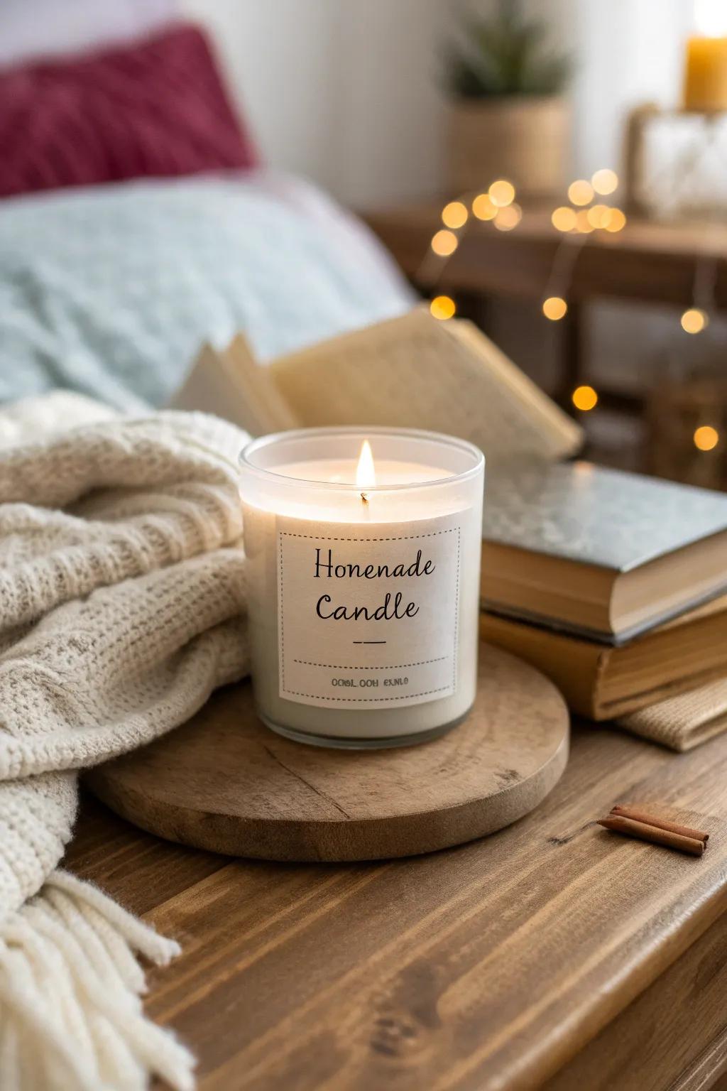 A personalized candle that adds a touch of warmth and memory to any space.