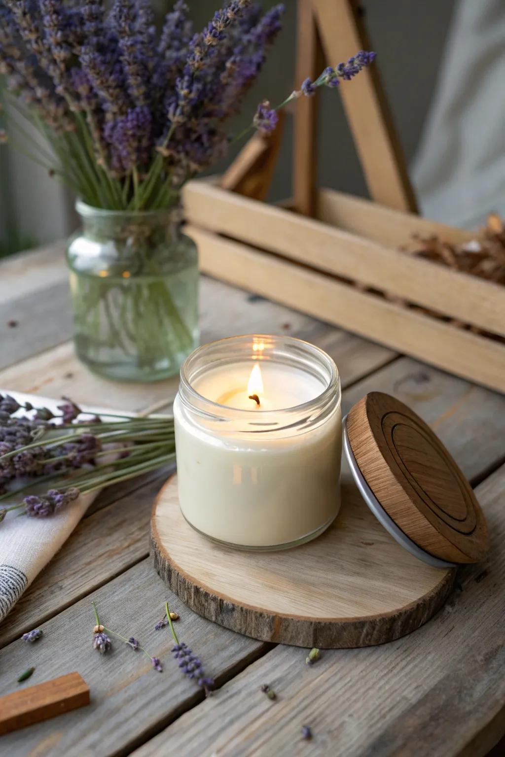 Hand-poured soy candles are a perfect blend of beauty and function.