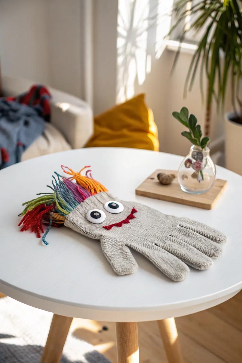 Unleash your creativity with this charming glove monster DIY project!