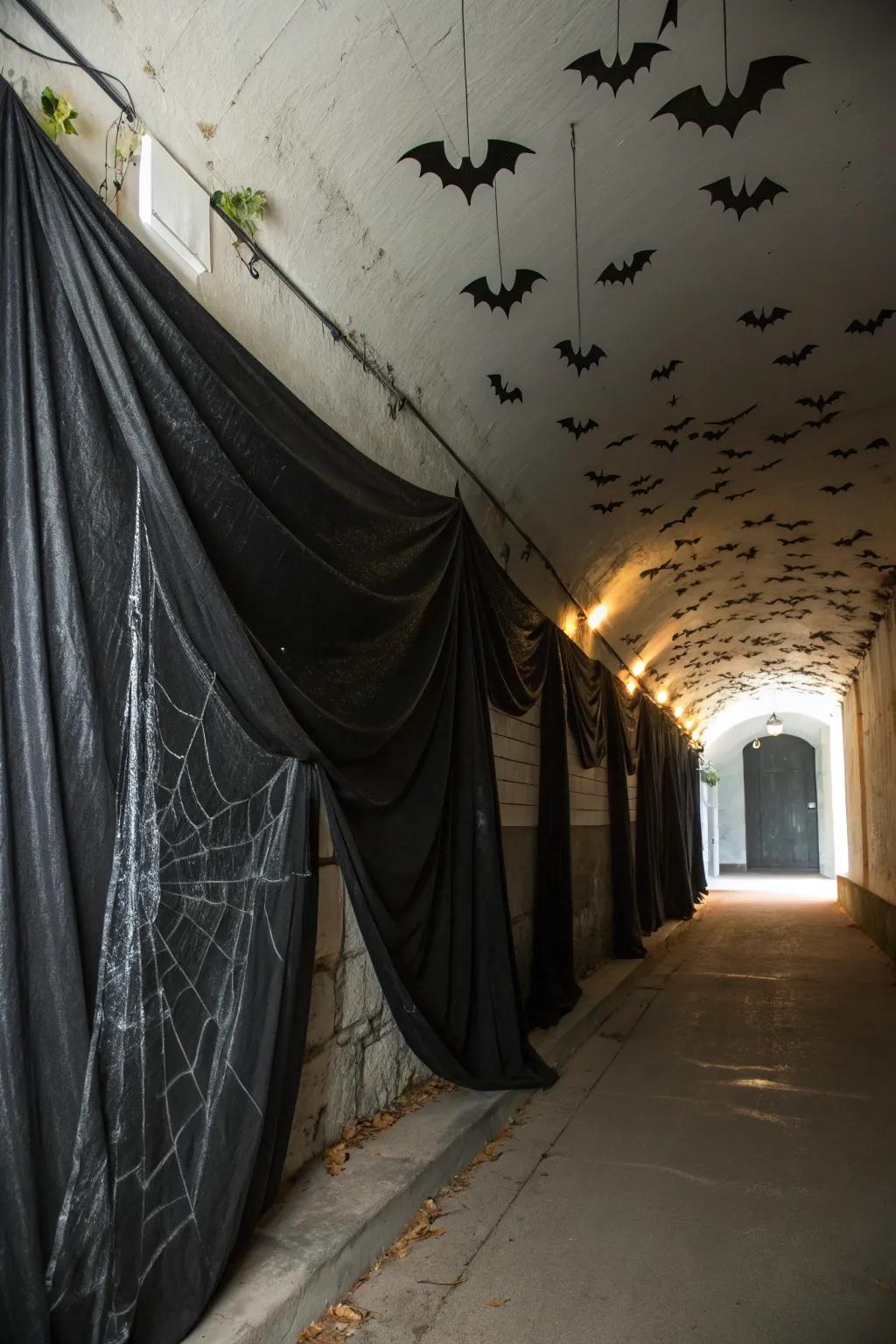 The classic haunted tunnel is a staple for any Halloween enthusiast.