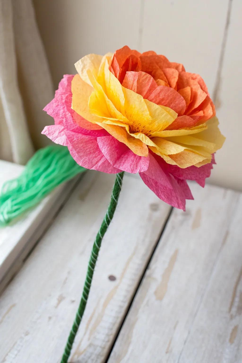 Blooming Creativity: A splash of color and simplicity with handcrafted paper flowers.