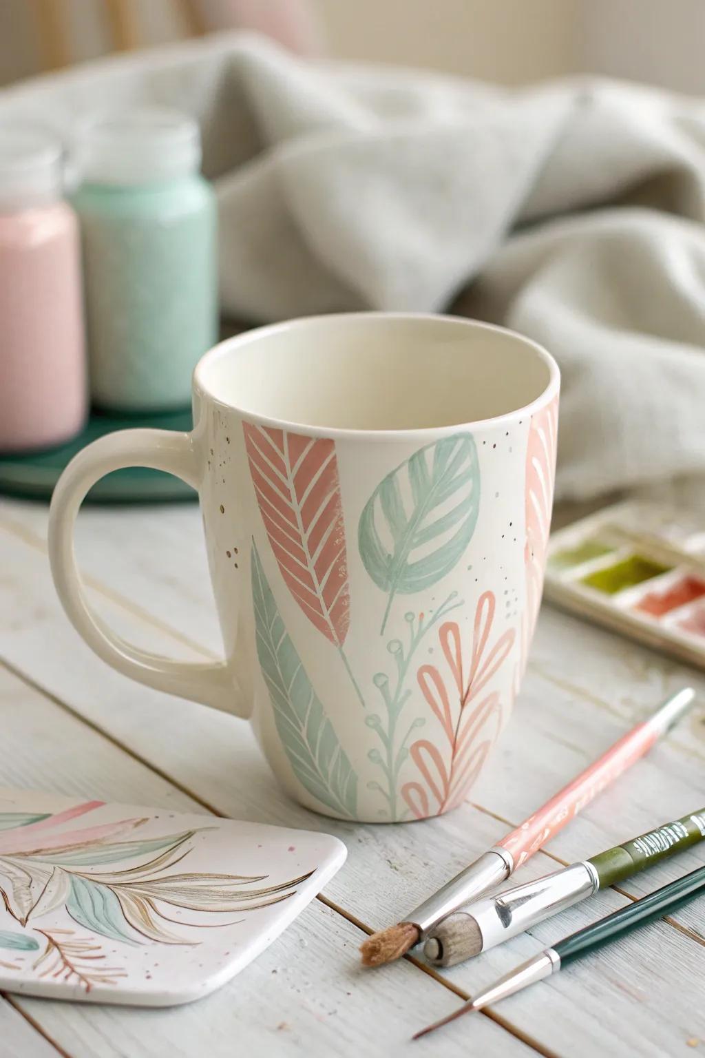 Elevate your morning routine with a touch of artistic flair—hand-painted ceramic mugs that blend style and sentiment.