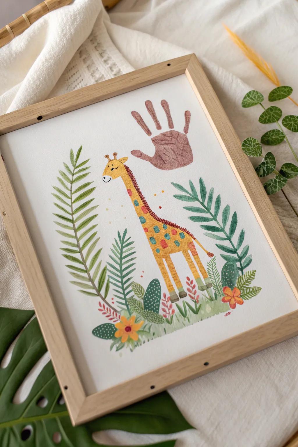 Transform simple handprints into a whimsical jungle adventure—embrace creativity with a touch of nature-inspired elegance.
