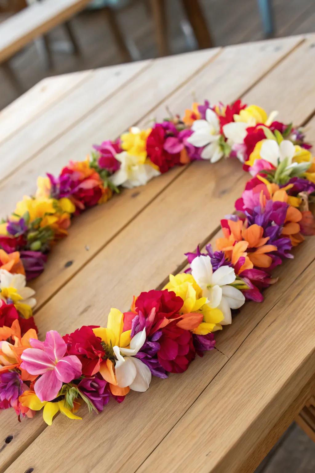 A fresh flower lei, a quintessential Hawaiian gift.