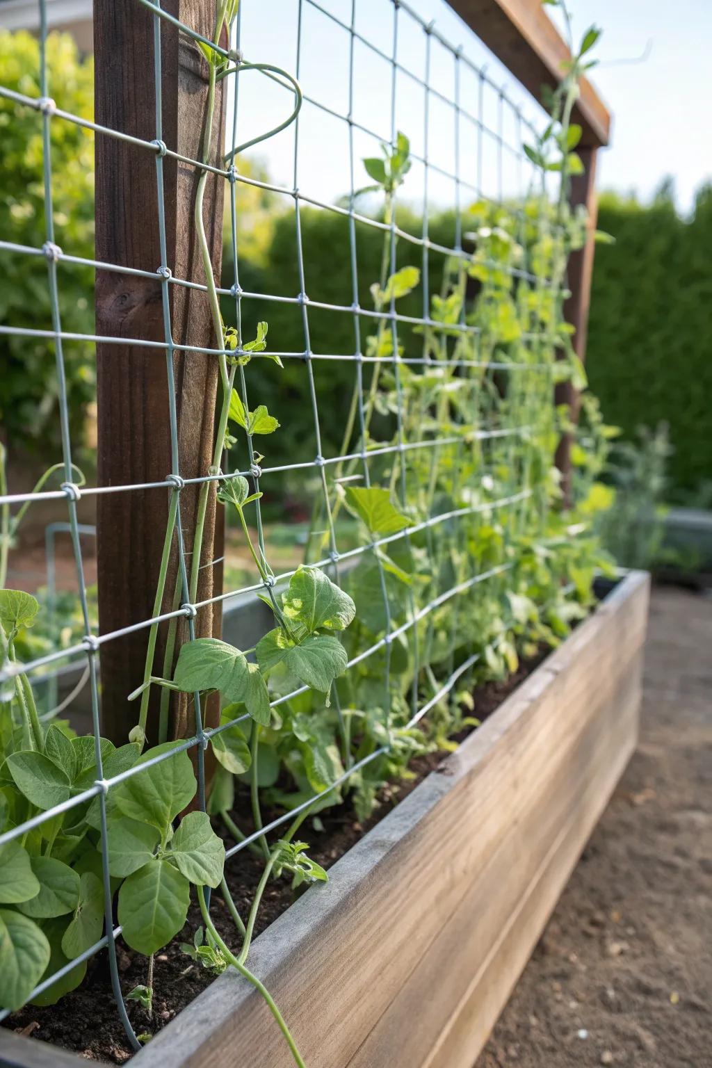 Elevate your garden game with a beautifully crafted hog wire trellis - where form meets function.