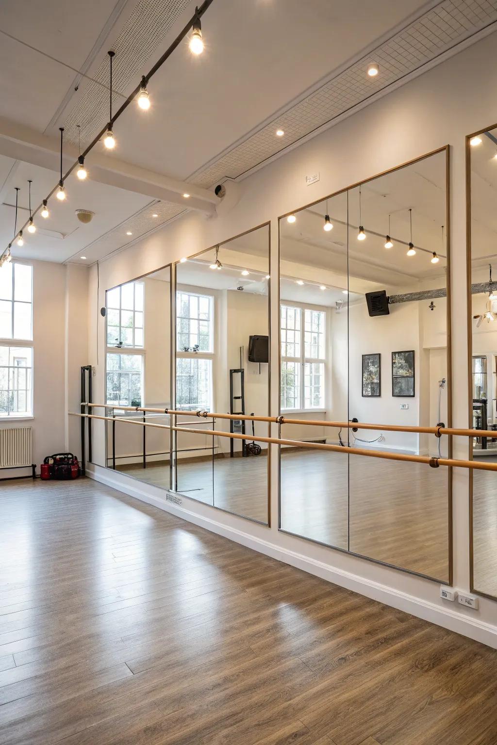 Large mirrors can transform your dance space, offering clarity and reflection.