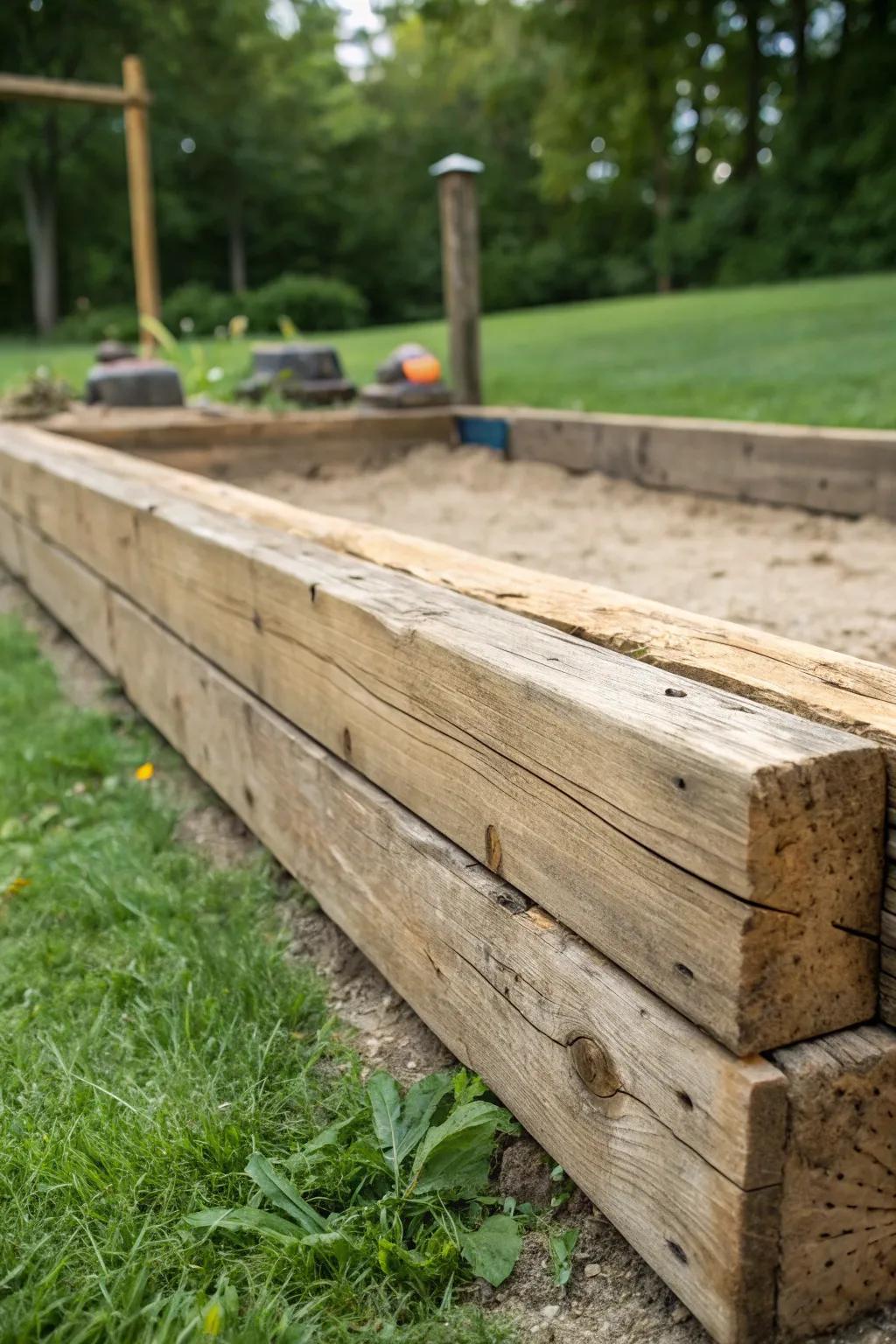 Embrace rustic charm with a handcrafted wooden backstop for your horseshoe pit.