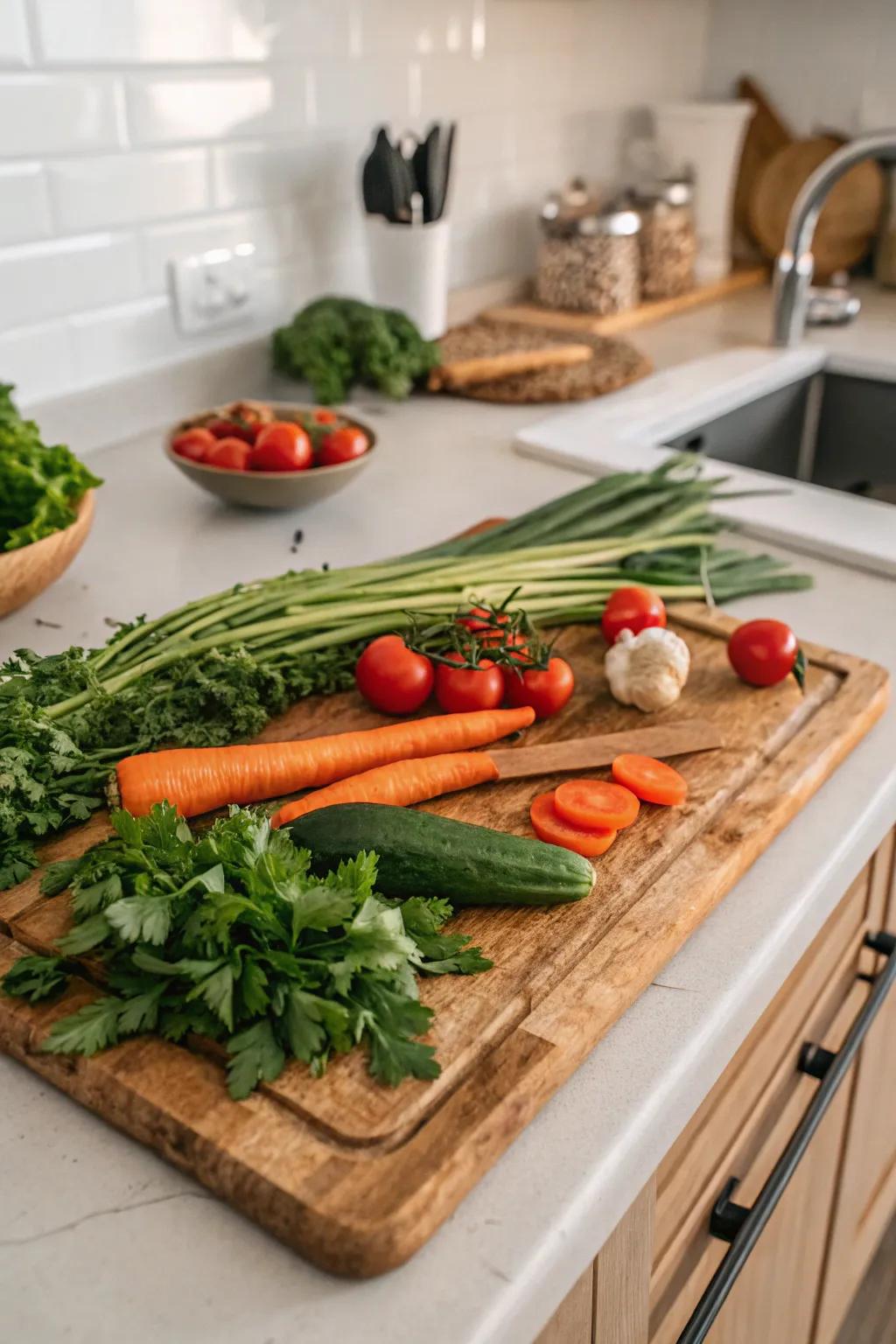 A versatile wooden cutting board perfect for any kitchen.