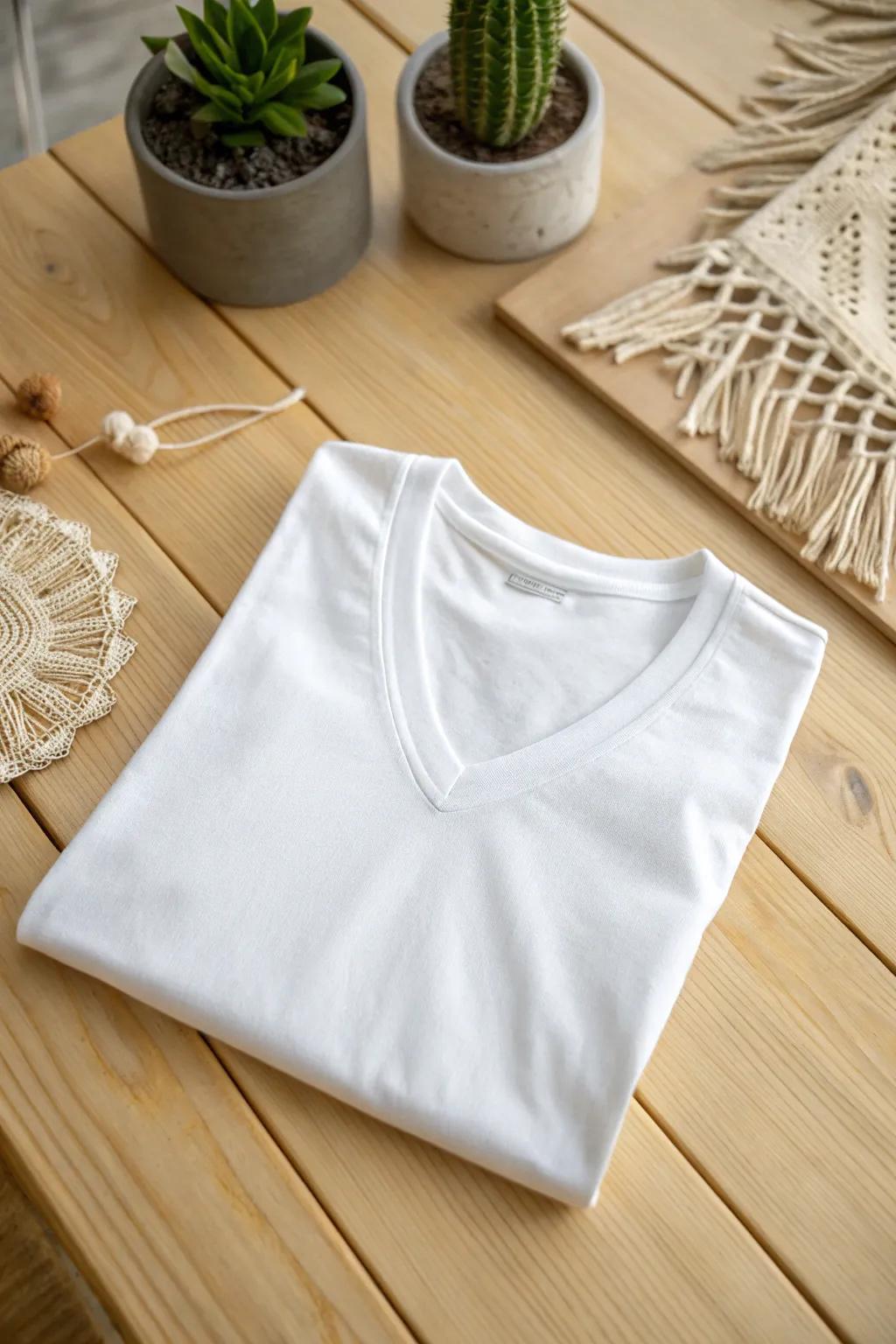 Transform your tee with a simple V-cut for effortless style!