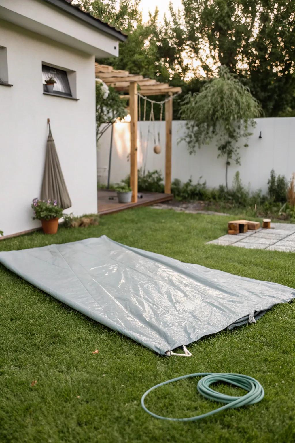 Embrace the joy of summer with a classic backyard slip and slide. Simple pleasures, Scandinavian style.