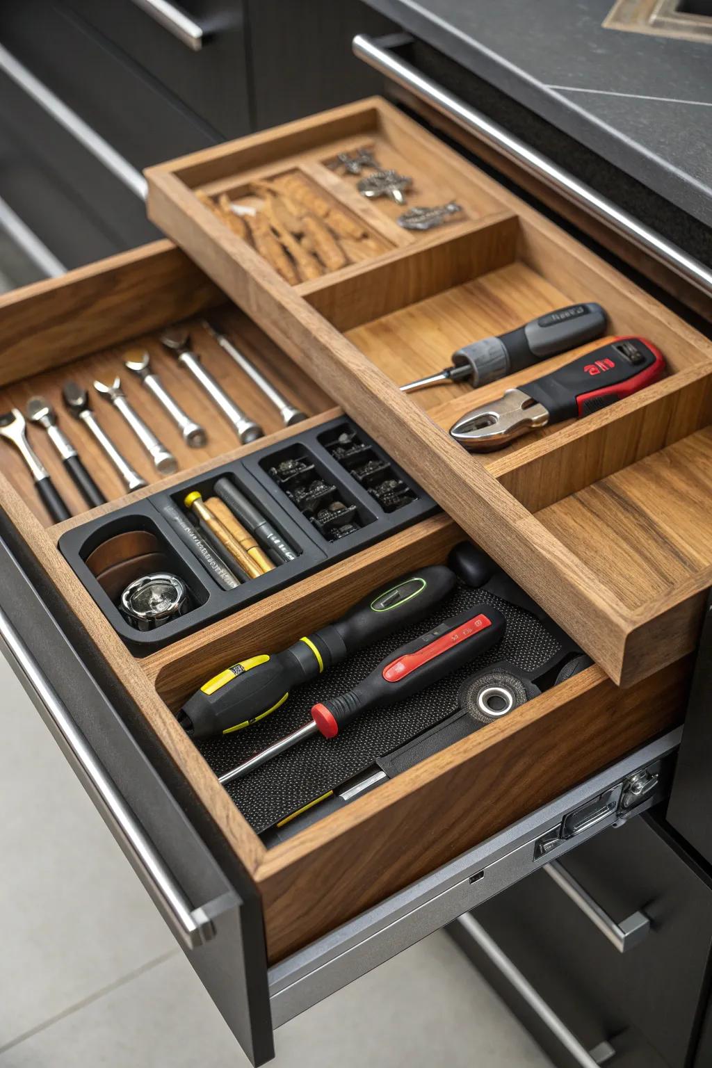 Elevate your toolbox game with custom drawer organizers—where functionality meets craftsmanship.