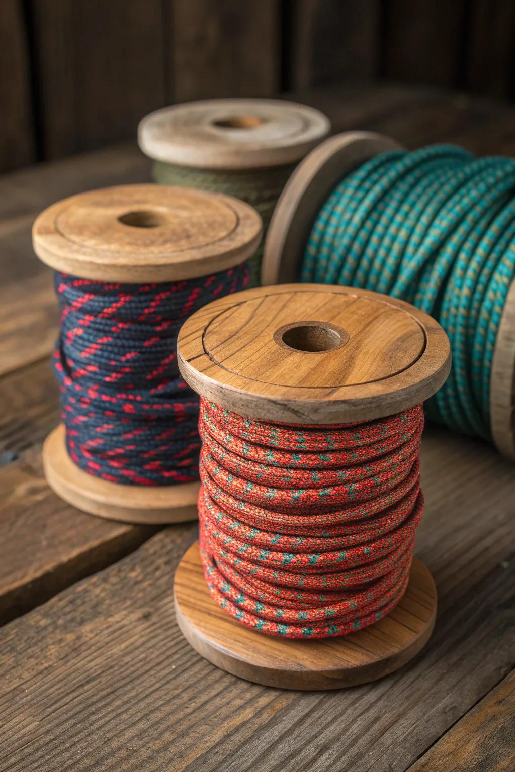 Master the Art of Paracord Storage: Classic Spooling with a Touch of Craftsmanship.