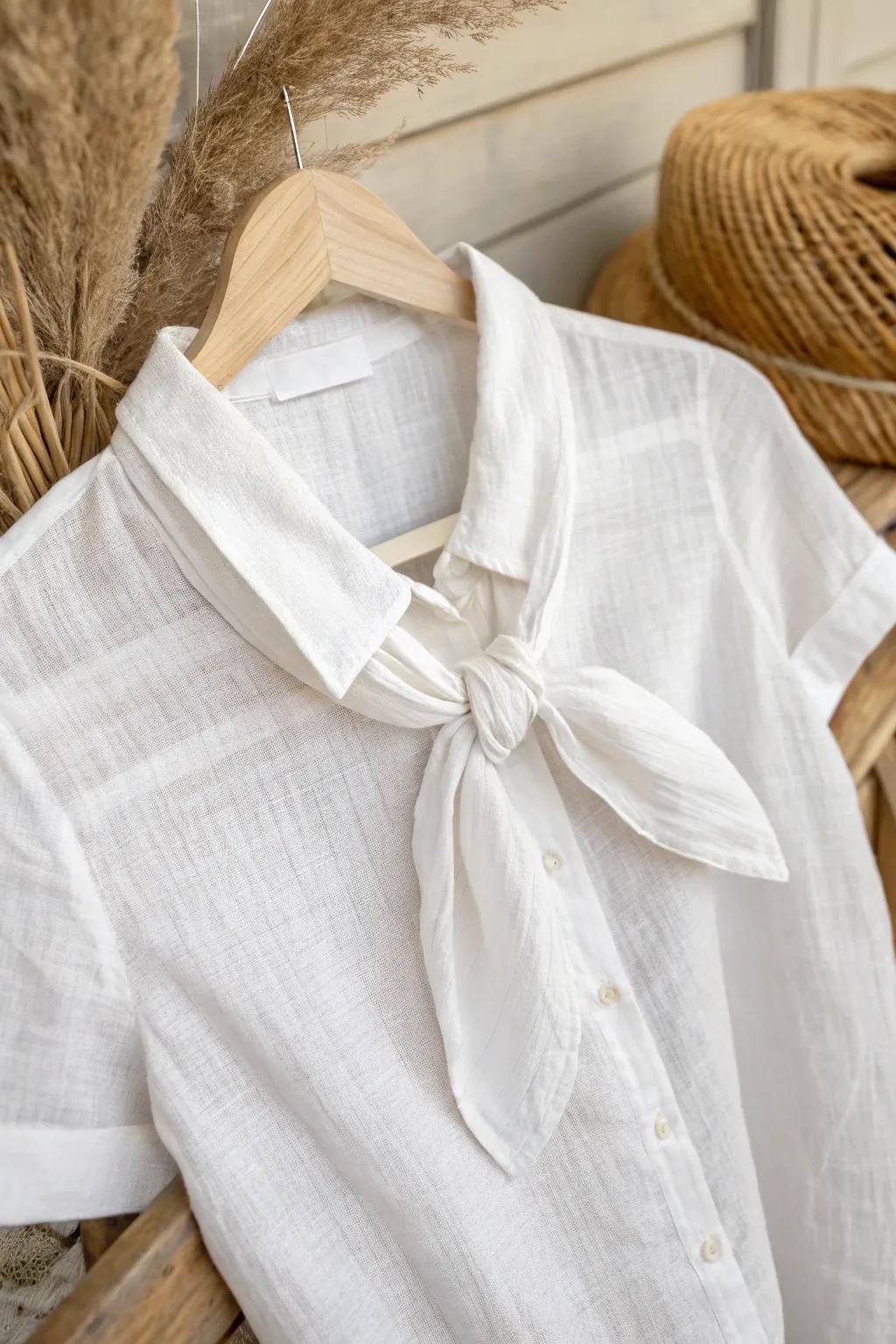 Effortless Elegance: Master the classic front knot for a chic, minimalist look.