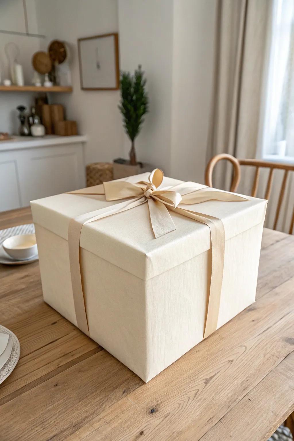 Master the art of gift wrapping with the classic fold and tape for a clean, minimalist look.