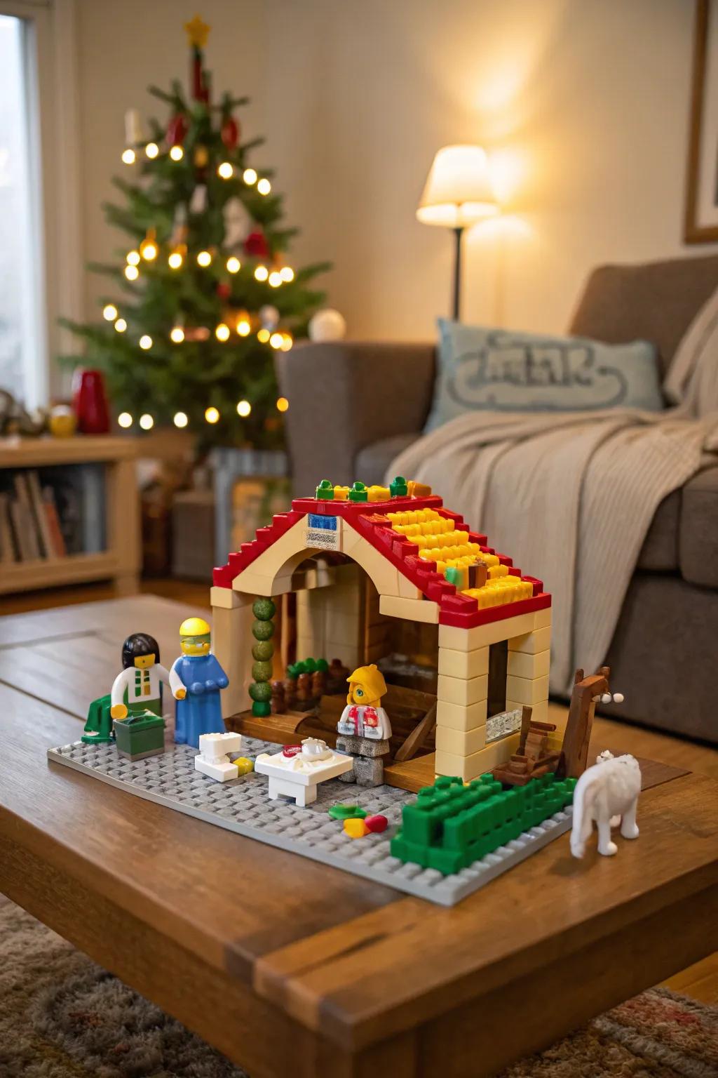 A playful Lego nativity scene is sure to catch attention.