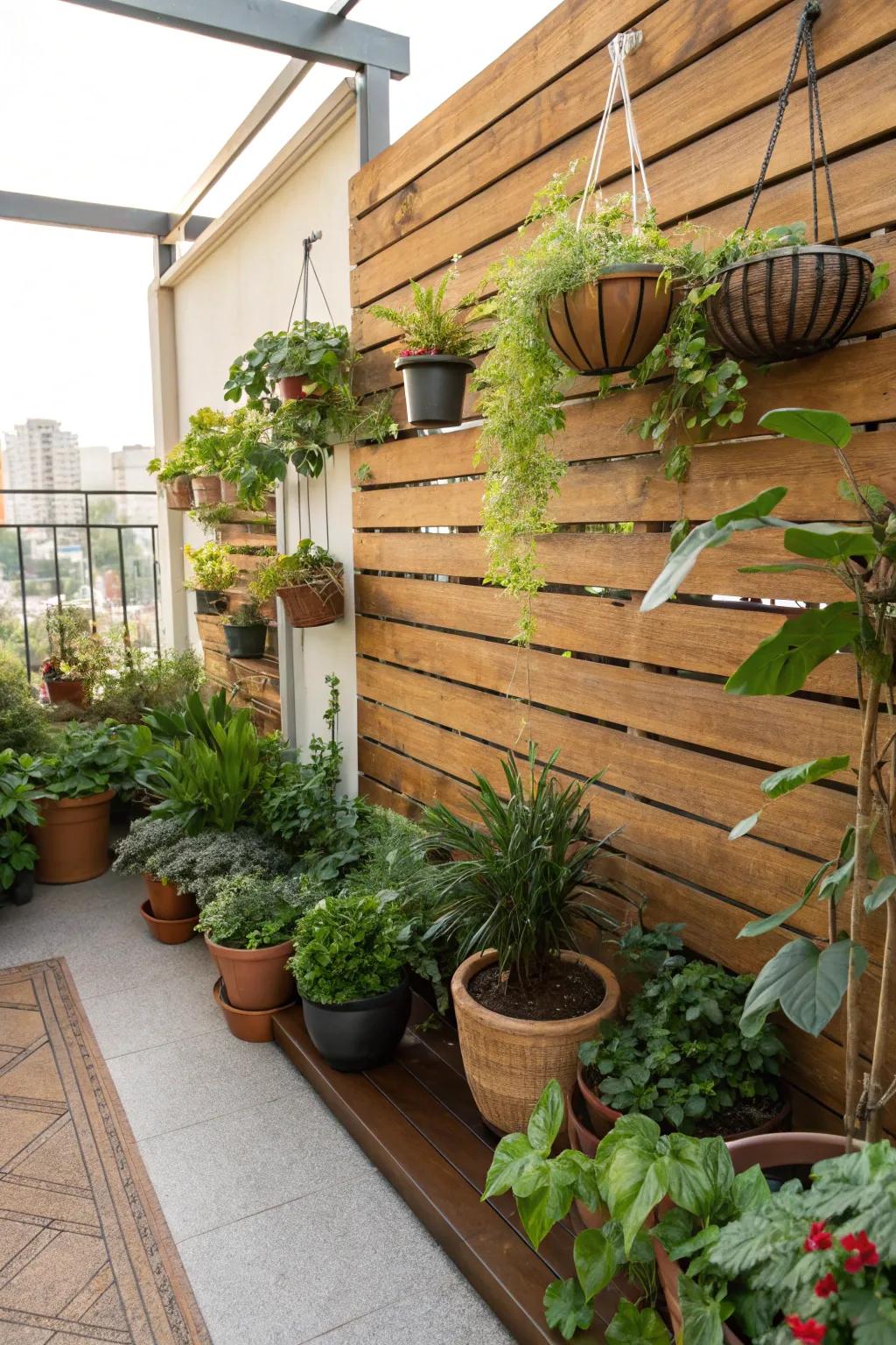 Greenery turns any small terrace into a lively retreat.