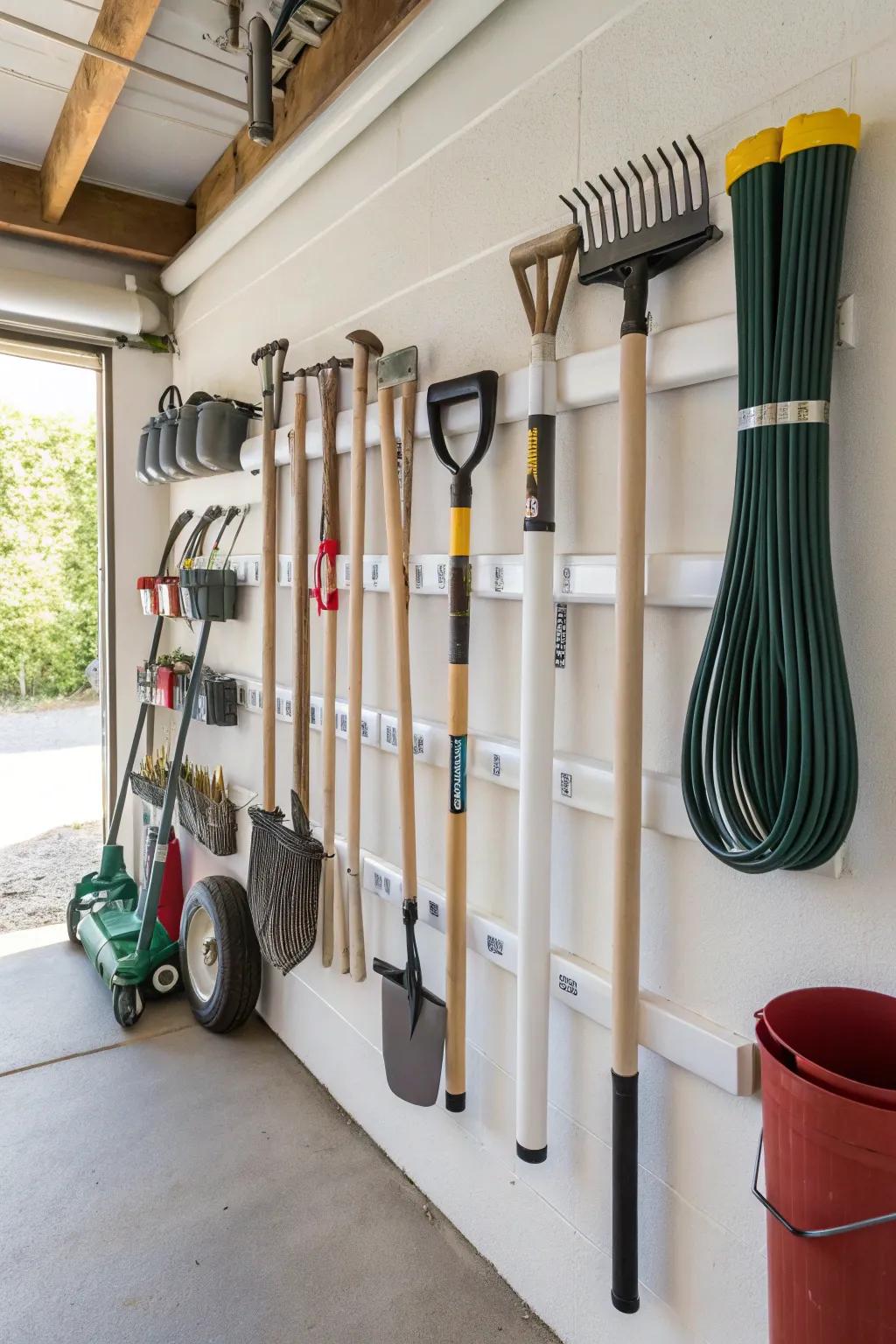 Turn your garage into an organized haven with these simple PVC tool holders.