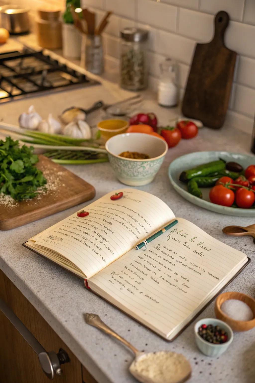 A custom cookbook filled with cherished family recipes.