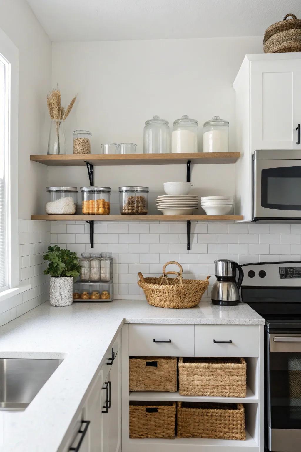 A decluttered kitchen creates a sense of order and space.