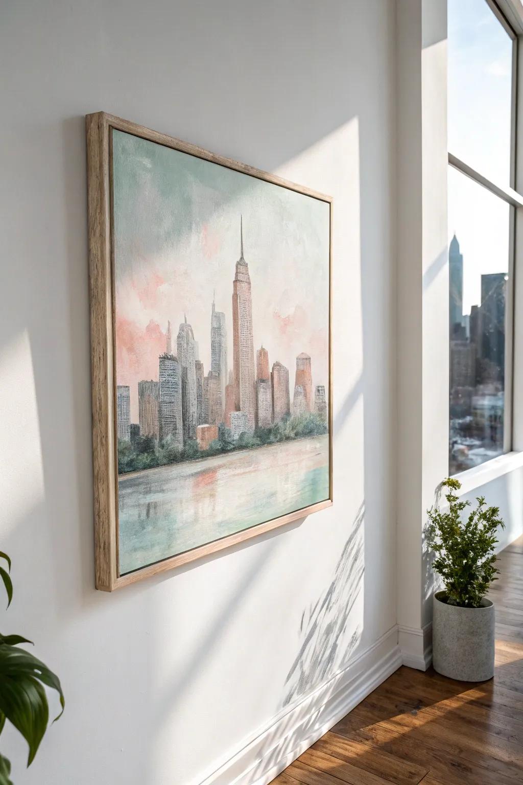 Craft your own story with personalized city skyline wall art—where simplicity meets artistic flair.