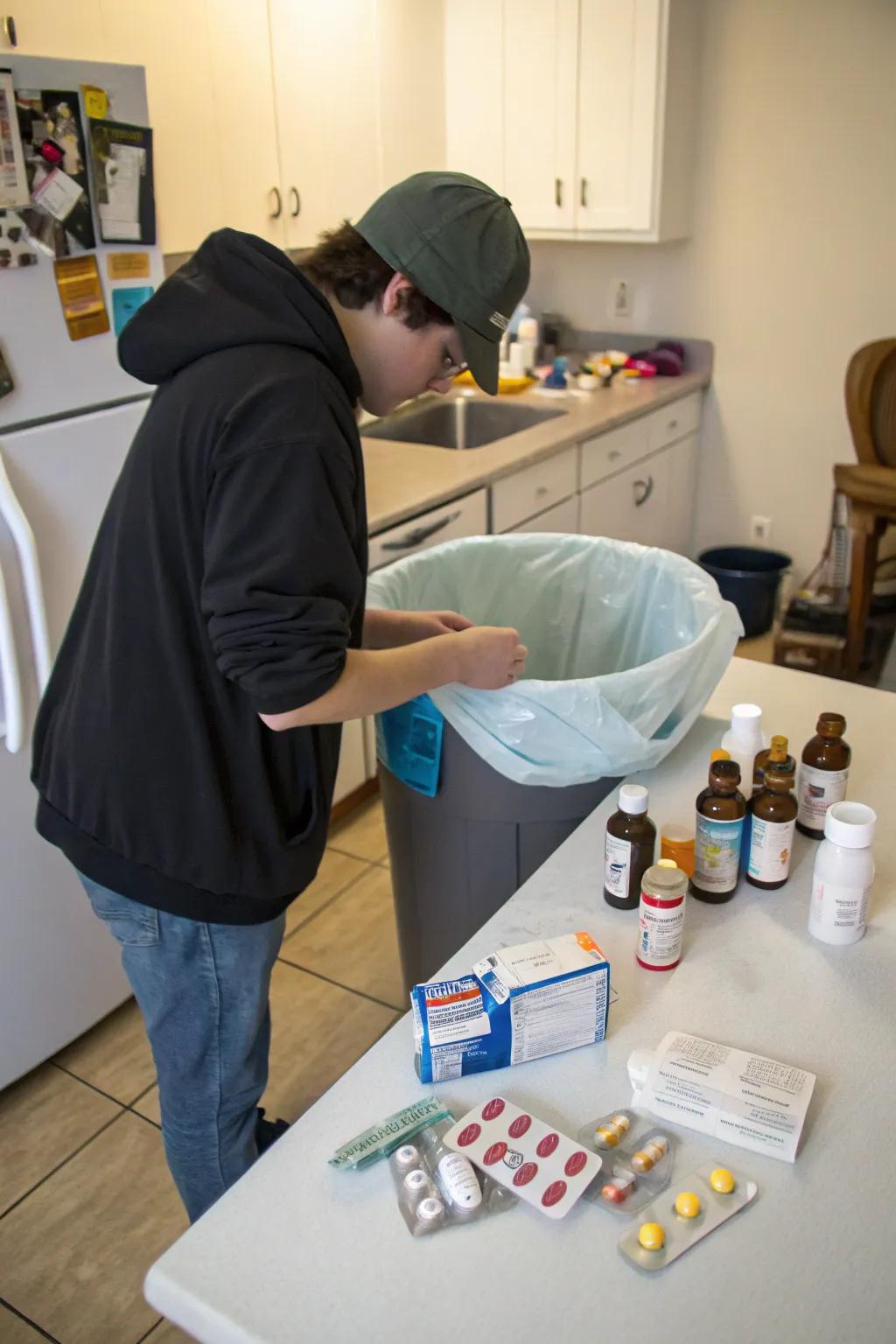 Decluttering is the first step to a well-organized medicine cabinet.