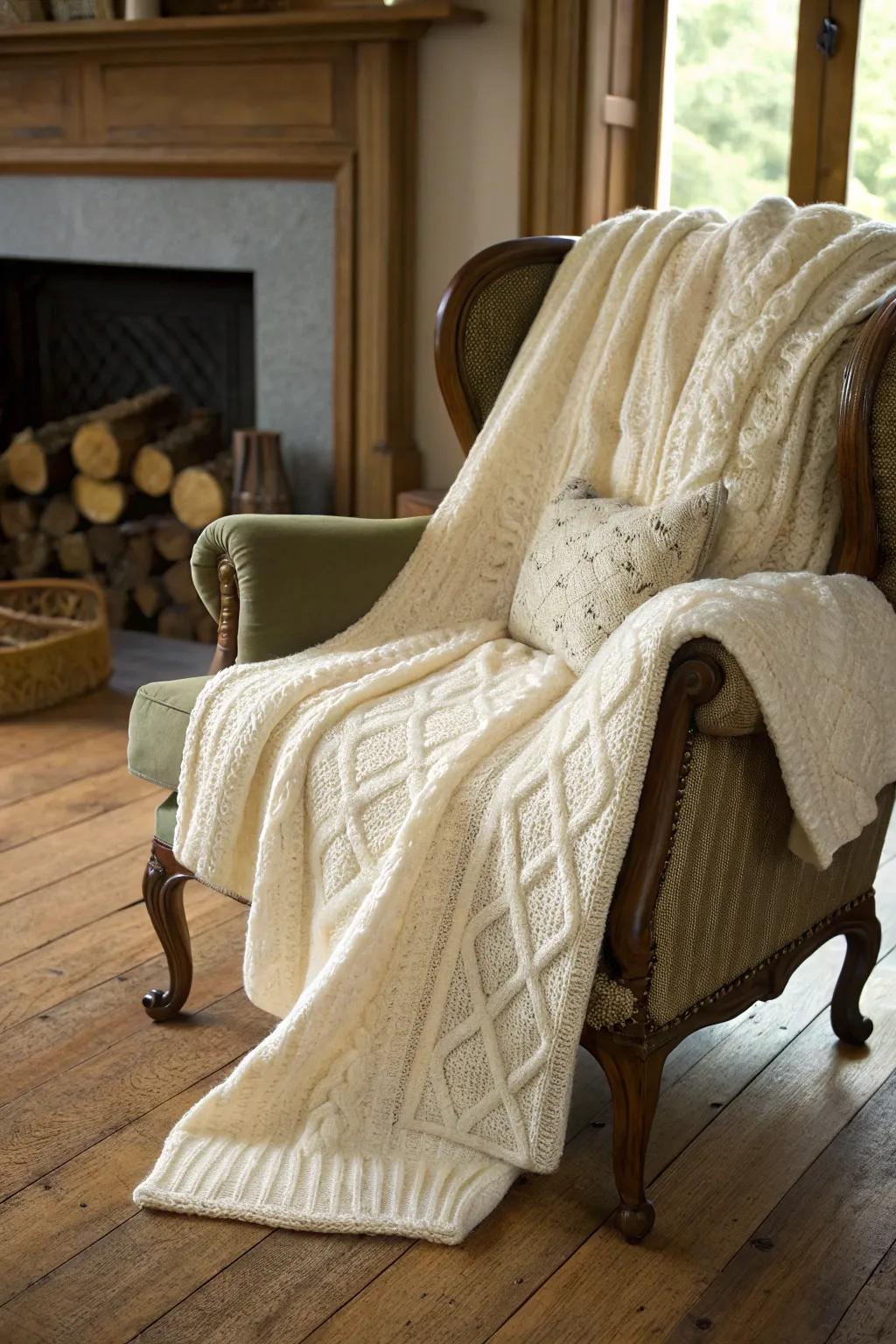 The classic Aran sweater offers warmth and style with a touch of Irish heritage.