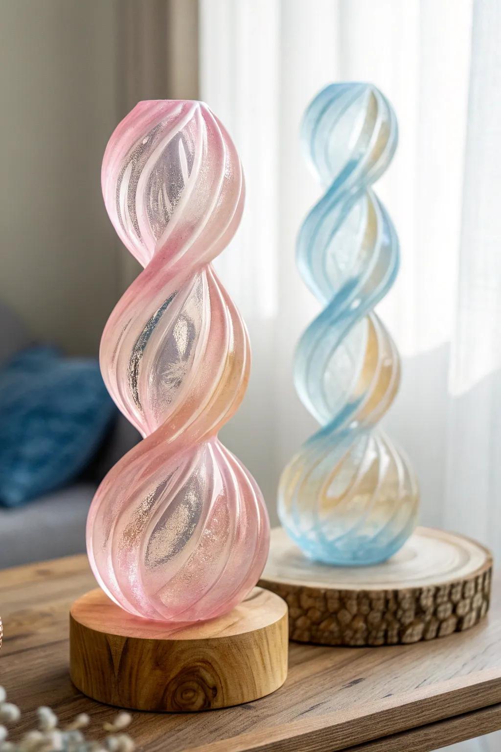 Transform your table into a gallery with this exquisite isomalt sculpture. #SugarArt #MinimalistBeauty