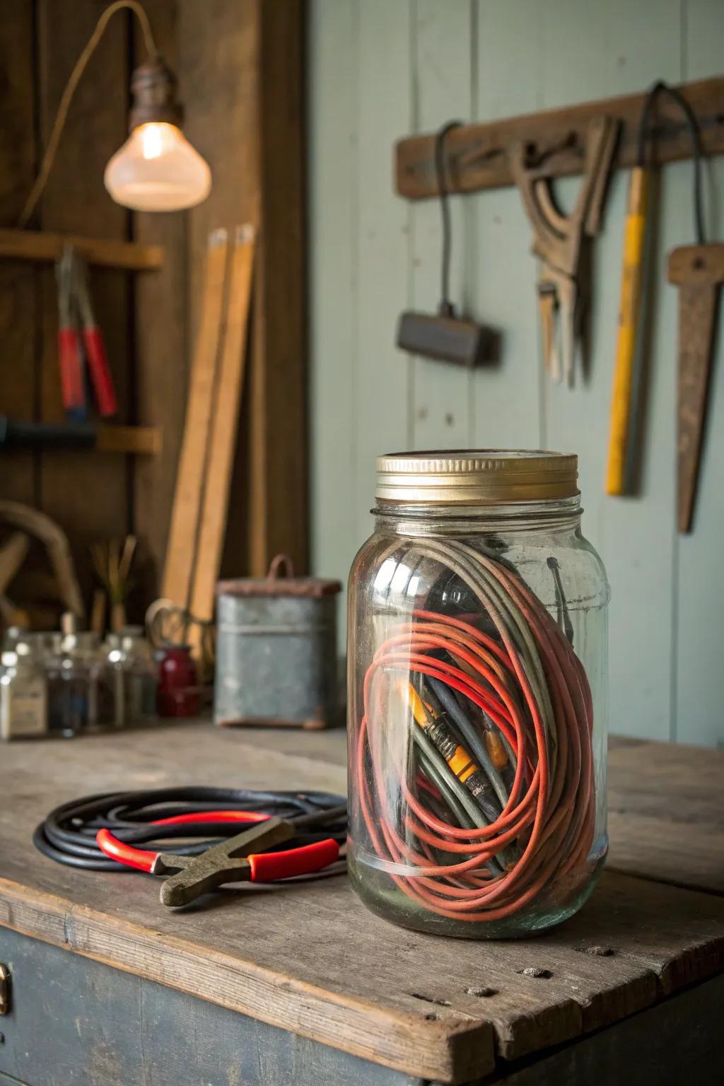 Mason Jar Magic: Transform your garage with rustic elegance!