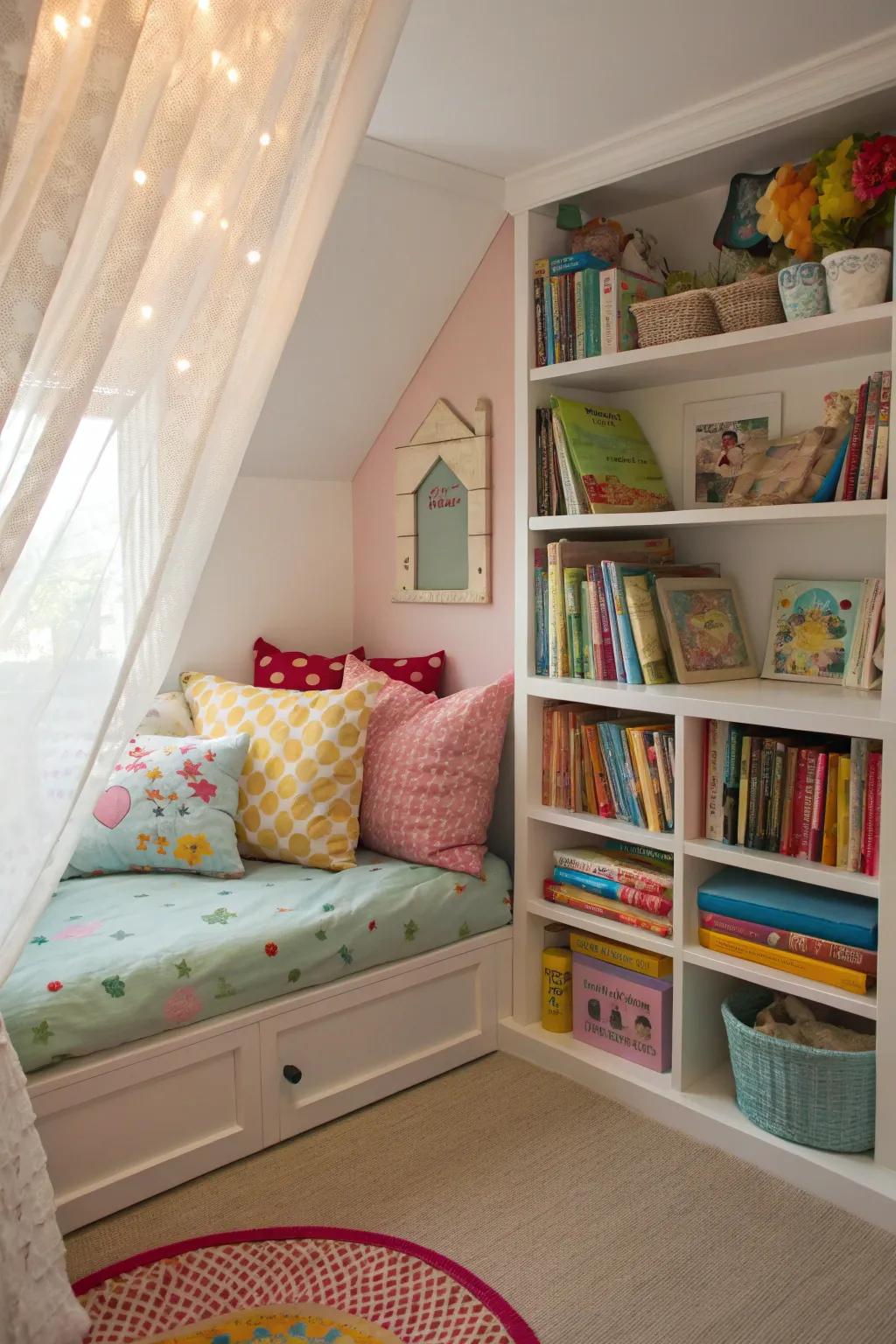 A reading nook can be the perfect escape for your child’s imagination.