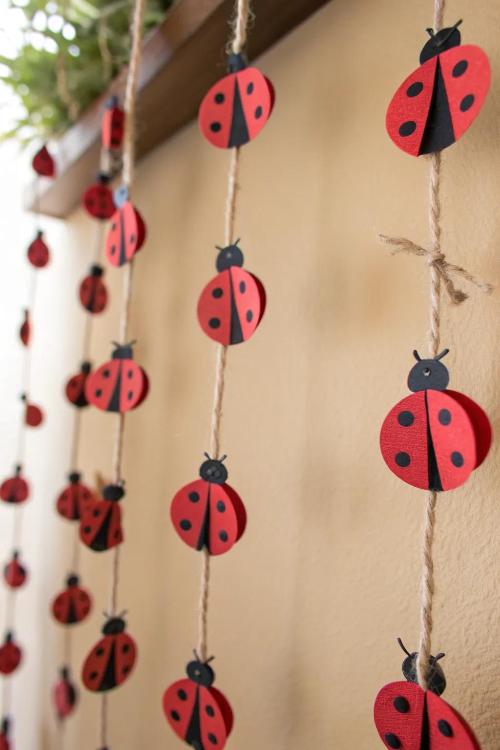 Add a touch of whimsy and nature to your home with a charming paper ladybug garland. Embrace simplicity and craftsmanship in style.