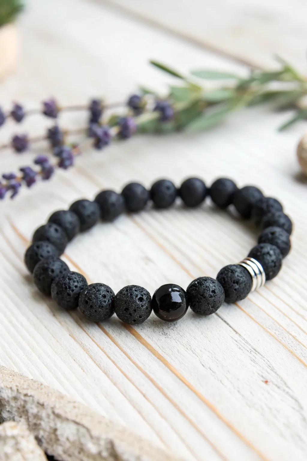 Transform your style with a touch of nature's essence. 🌿✨ #LavaBeadBracelet