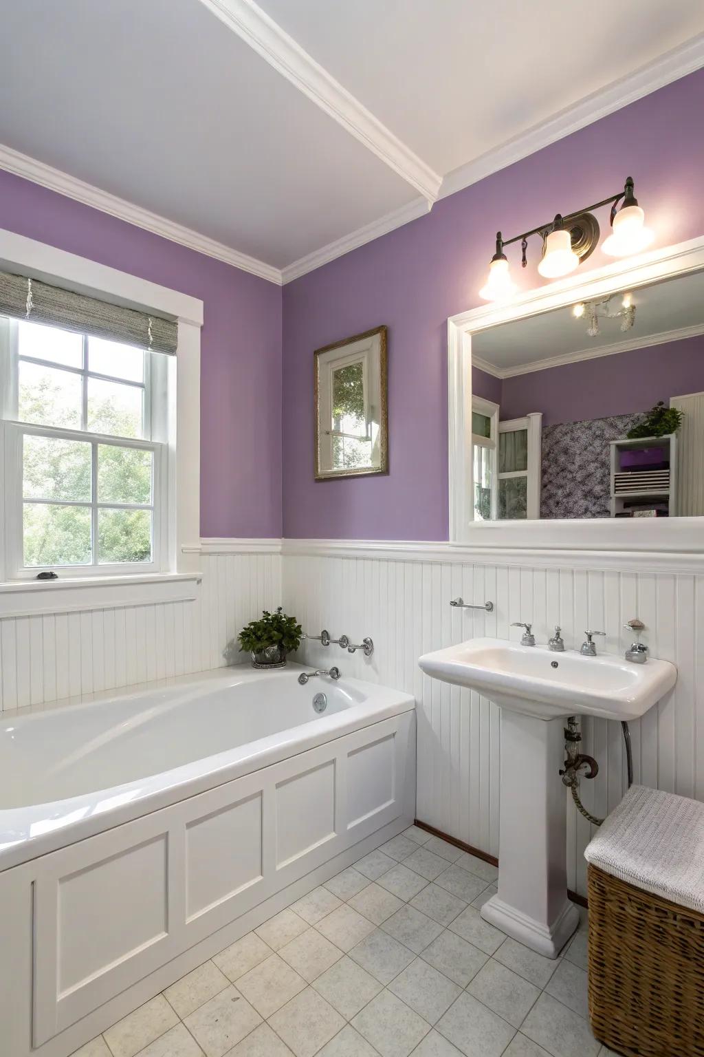 A fresh coat of lavender paint can breathe new life into your bathroom.