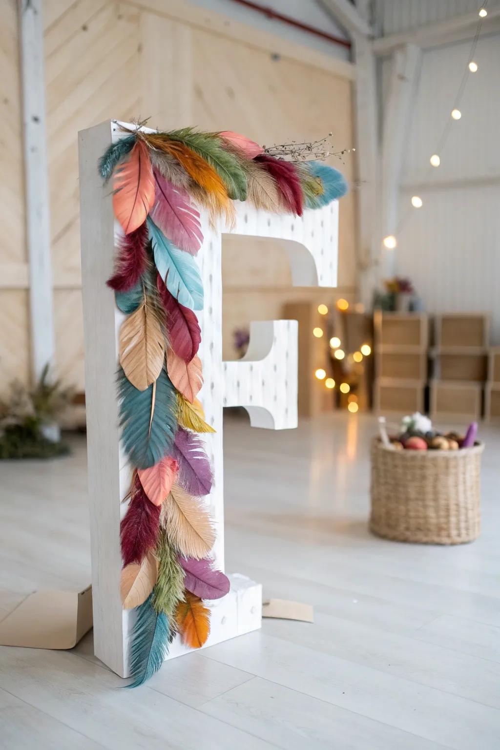 Transform simplicity into statement with this Fancy Feathery F!