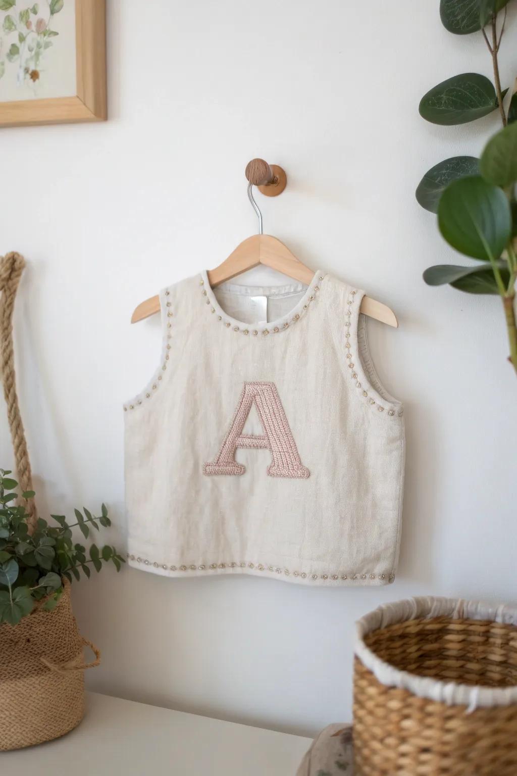 Embrace the charm of learning with these Alphabet Parade Vests, blending simplicity and creativity in every stitch.
